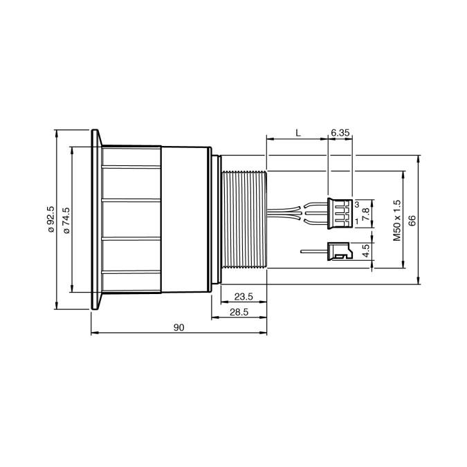 Ультразвуковий датчик Pepperl+Fuchs UC7000-50GK-B26-0,15M-Y
