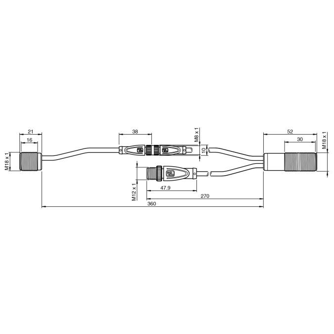 Ультразвуковий датчик Pepperl+Fuchs UDC-18GS-3EP1-IO-0,2M-V19