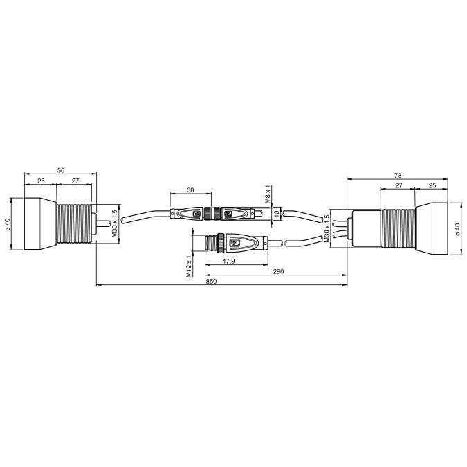 Ультразвуковий датчик Pepperl+Fuchs UDC-30GS-3EP-IO-0,2M-V19