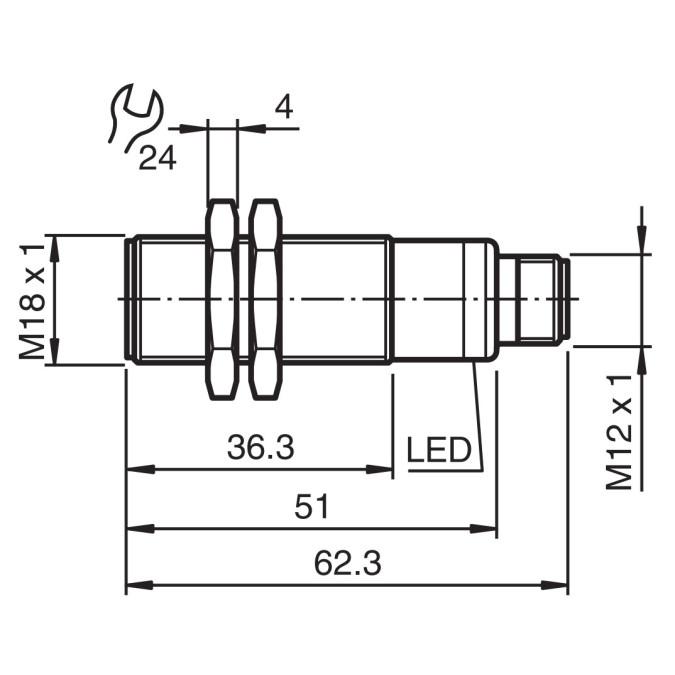 Ультразвуковий датчик Pepperl+Fuchs UB300-18GM60-E5-V1-M
