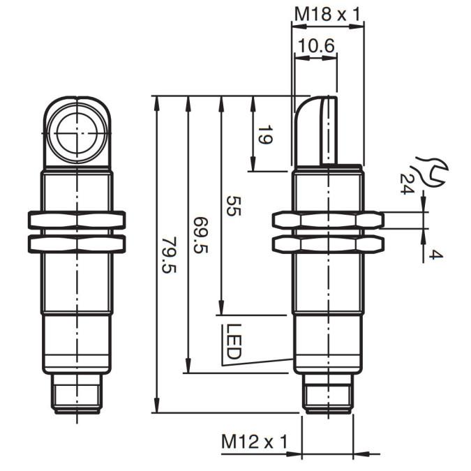 Ультразвуковий датчик Pepperl+Fuchs UB800-18GM60A-E5-V1-M