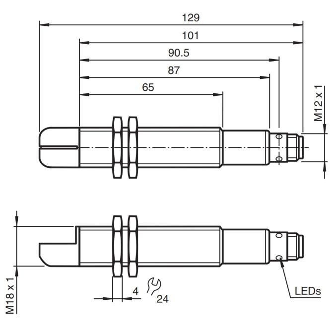 Ультразвуковий датчик Pepperl+Fuchs UC1000-18GM90A-E2-IO-V1