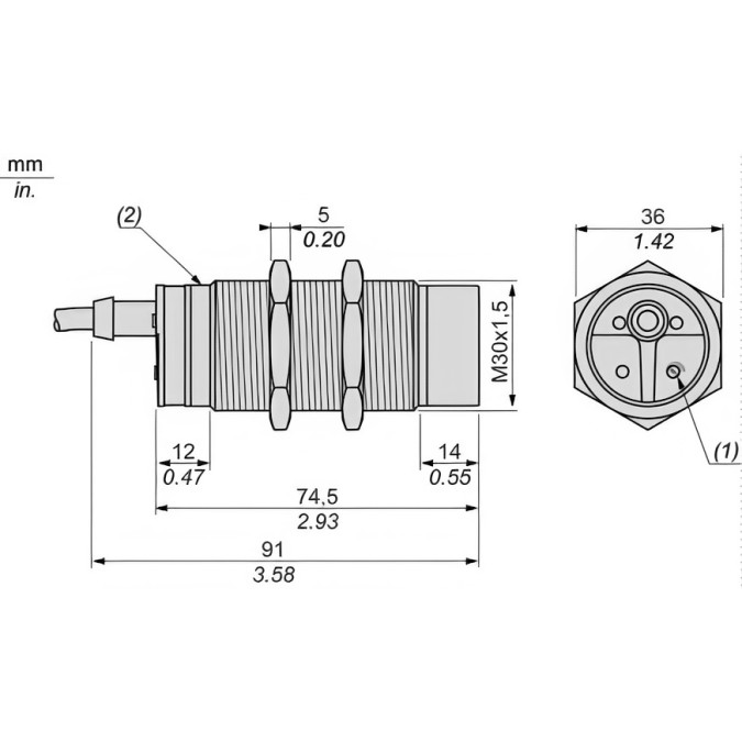 Ємнісний датчик Schneider Telemecanique XT230A1NAL2
