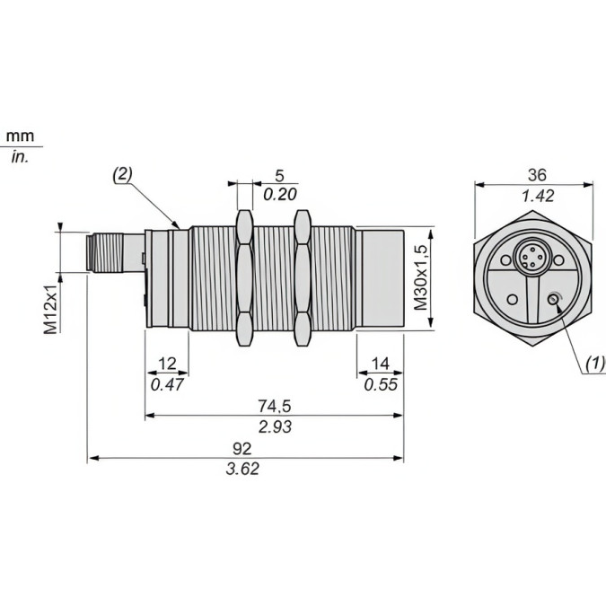 Ємнісний датчик Schneider Telemecanique XT230A1PCM12