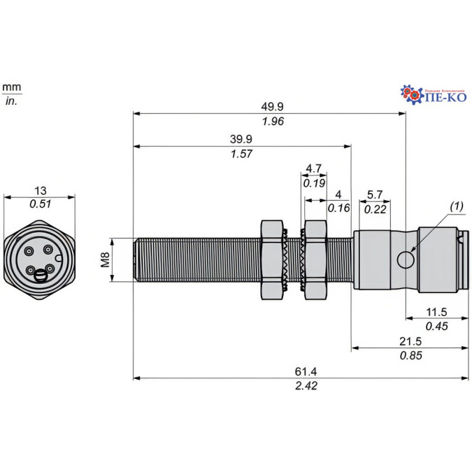 Індуктивний датчик Schneider XS1M08PC410D