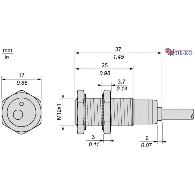 Індуктивний датчик Schneider XS1N12NA349
