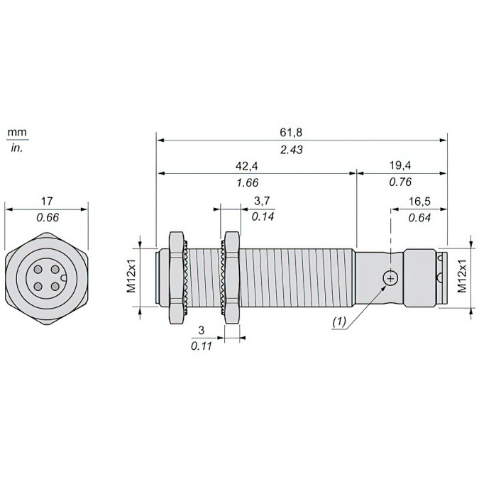 Індуктивний датчик Schneider XS612B1DAM12