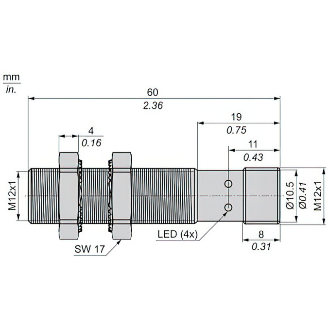 Індуктивний датчик Schneider XS912RWPAM12