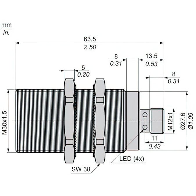 Індуктивний датчик Schneider XS930S1PAM12