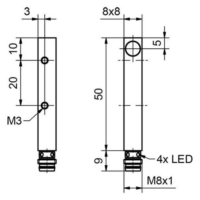 Індуктивний датчик Sensopart IKT 8-S-B2-PSL-M3M