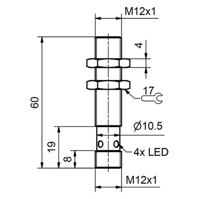 Індуктивний датчик Sensopart IMT 12-FM-S-B2-PSL-L4M
