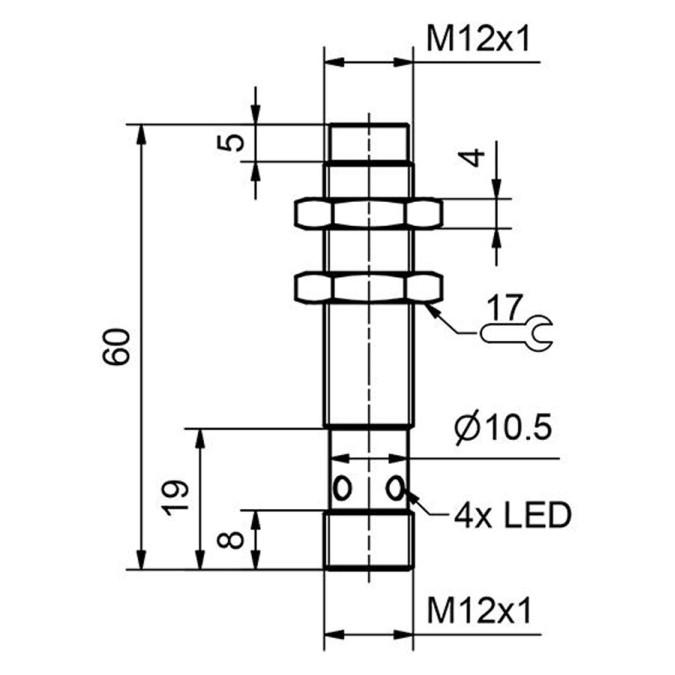 Індуктивний датчик Sensopart IMT 12-FM-S-NB2-PSL-L4M