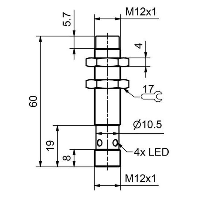 Індуктивний датчик Sensopart IMT 12-S-NB3-PSL-L4M