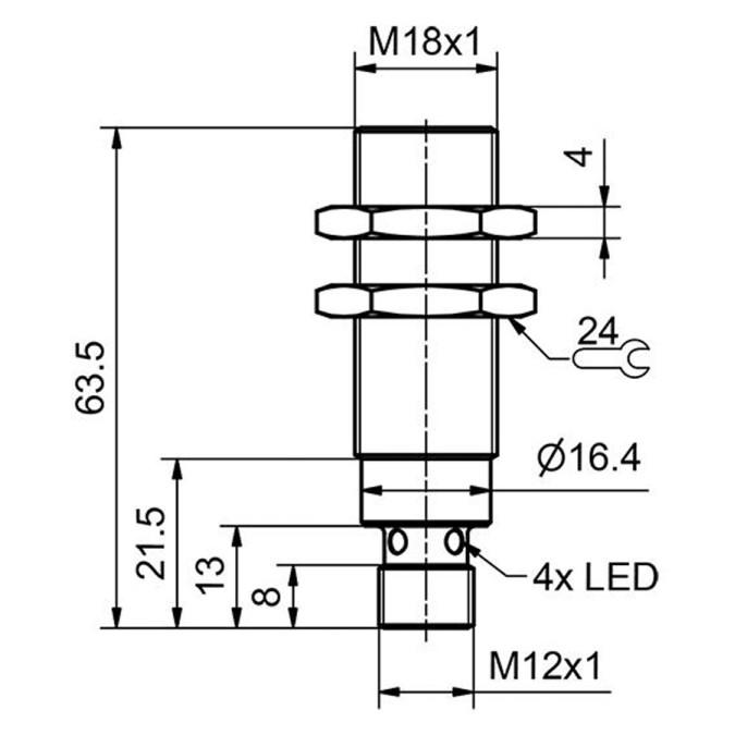 Індуктивний датчик Sensopart IMT 18-FM-S-B2-PSL-L4M