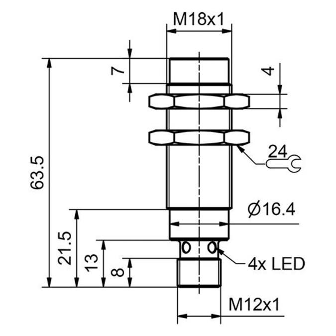 Індуктивний датчик Sensopart IMT 18-FM-S-NB2-PSL-L4M