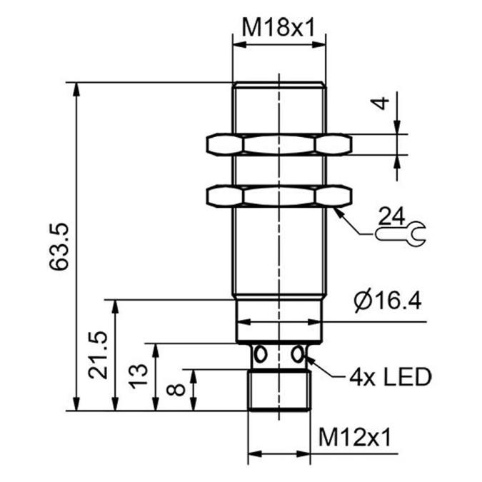Індуктивний датчик Sensopart IMT 18-S-B2-PSL-L4M