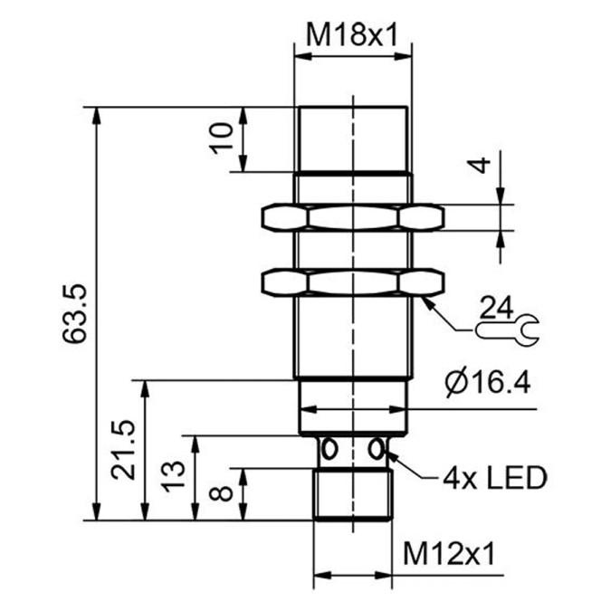Індуктивний датчик Sensopart IMT 18-S-NB2-PSL-L4M