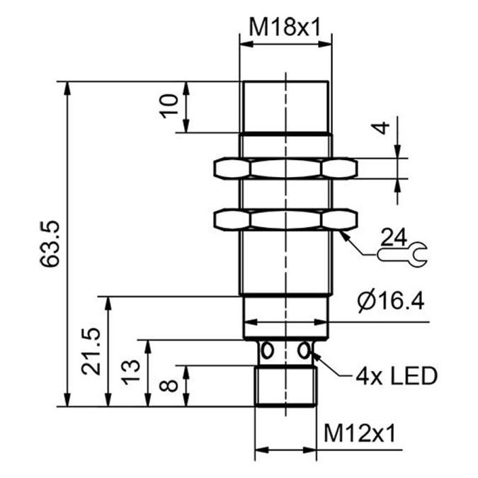 Індуктивний датчик Sensopart IMT 18-S-NB3-PSL-L4M