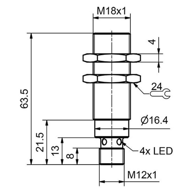 Індуктивний датчик Sensopart IMT 18-S-QB3-PSL-L4M