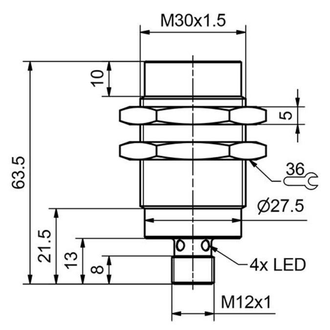 Індуктивний датчик Sensopart IMT 30-FM-S-NB2-PSL-L4M