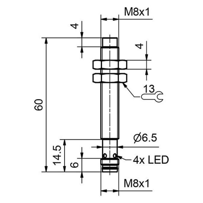 Індуктивний датчик Sensopart IMT 8-FM-S-NB2-PSL-M3M