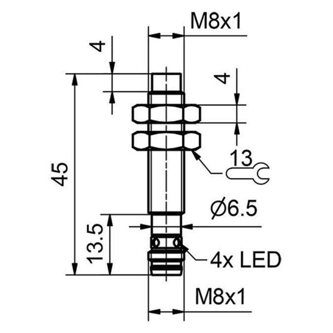 Індуктивний датчик Sensopart IMT 8-S-NB2-PSL-M3M