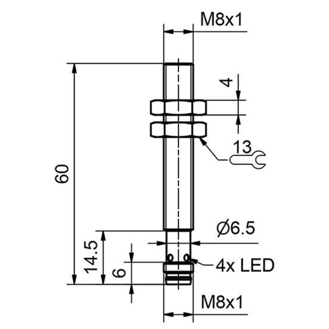 Індуктивний датчик Sensopart IMT 8-S-QB3-PSL-M3M