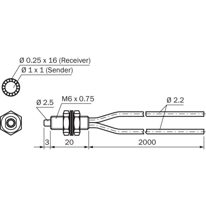 Оптоволоконний кабель SICK LL3-DB03