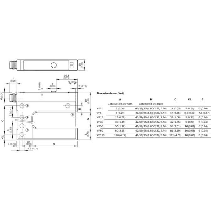 Щілинний датчик SICK WF120-95B41CA00