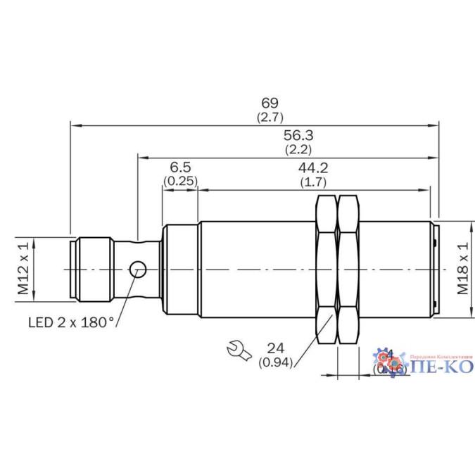 Безконтактний датчик безпеки IME2S18-05B4DC0