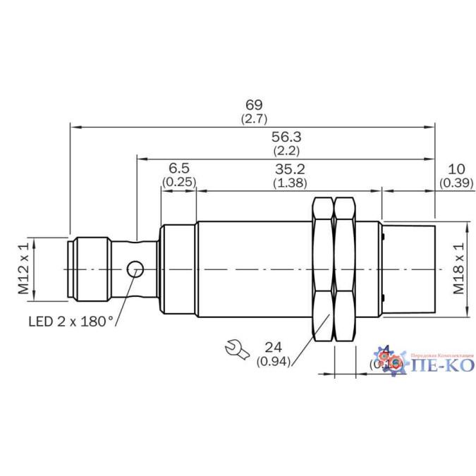 Безконтактний датчик безпеки IME2S18-08N4DC0
