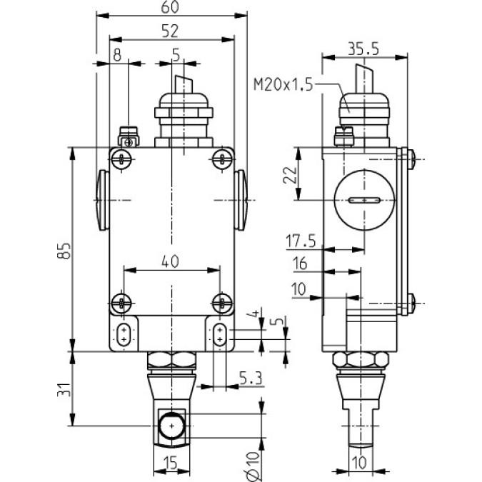 Тросовий вимикач Steute Ex 61 Z 1O/1S 3m