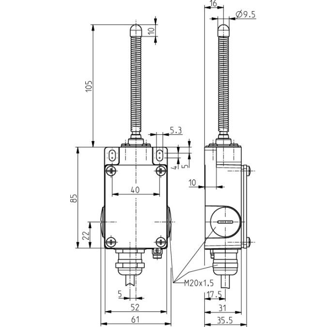 Кінцевий вимикач Steute ExM 61 TF 3m ATEX ExM14 Einsatz