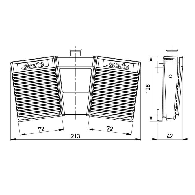 Педальний вимикач Steute KF 2 1SD1S/1SD1S w/o cable