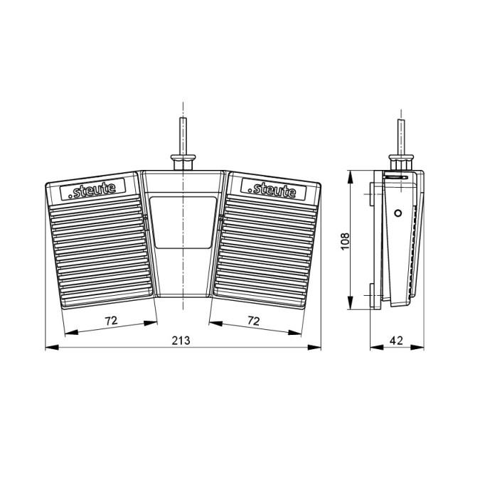 Педальний вимикач Steute KF 2O1SD1S / 1SD1S - 2m