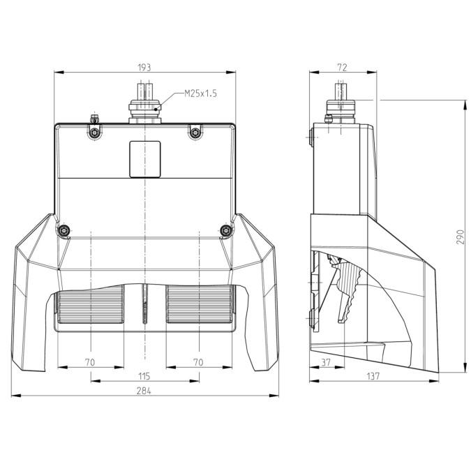Педальний вимикач Steute Ex GFSM 2 3m RAL5011