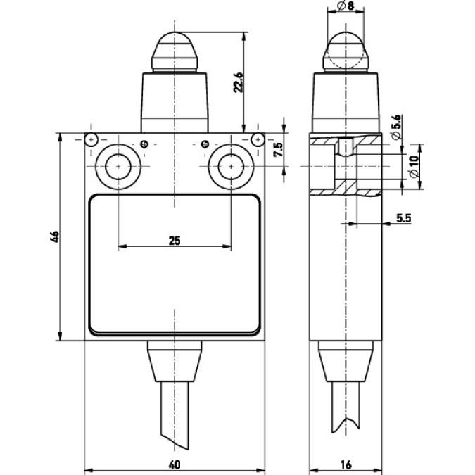 Кінцевий вимикач Steute E 12 WKU 2m