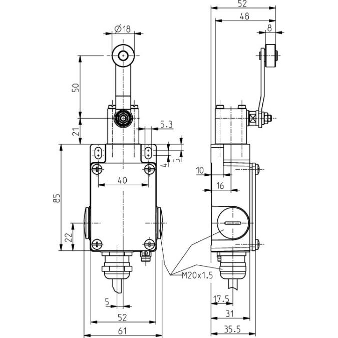 Кінцевий вимикач Steute Ex 61 DL 1O/1S 3m
