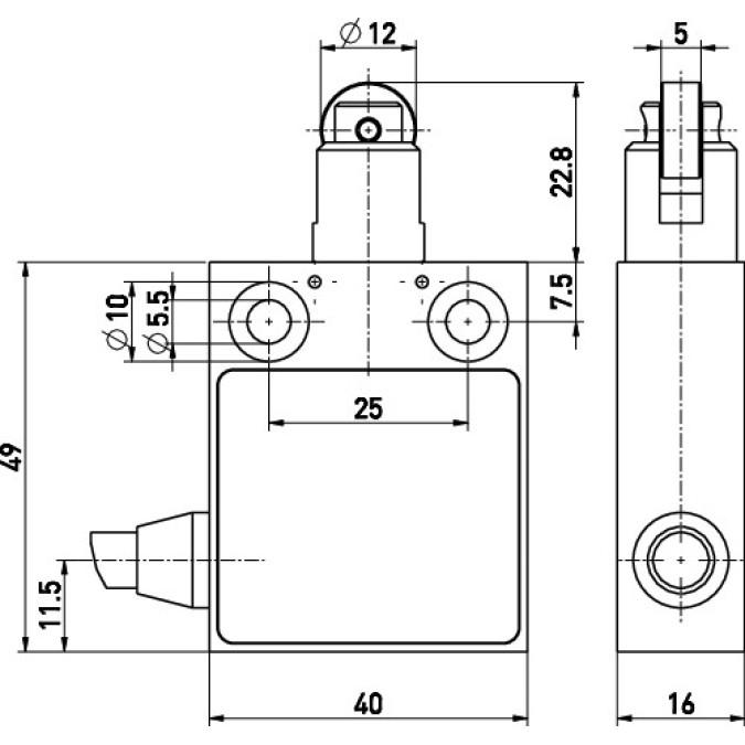 Кінцевий вимикач Steute ES 13 R-S 2O/1S 2m Kabel links