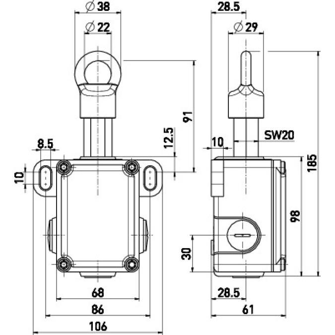 Тросовий вимикач Steute ZS 441 1O/1S, 150N