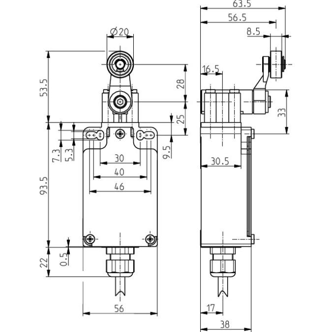Кінцевий вимикач Steute Ex T 356 4VH 1O/1S 2m