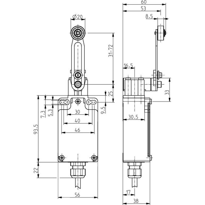Кінцевий вимикач Steute Ex T 356 4V7H 1O/1S 5m