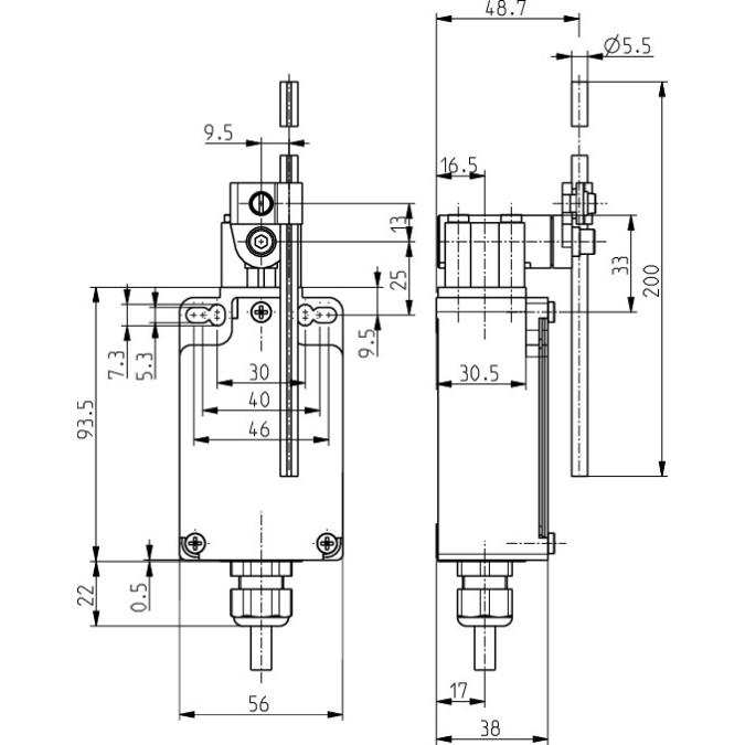 Кінцевий вимикач Steute Ex T 356 4V10H 1O/1S 2m