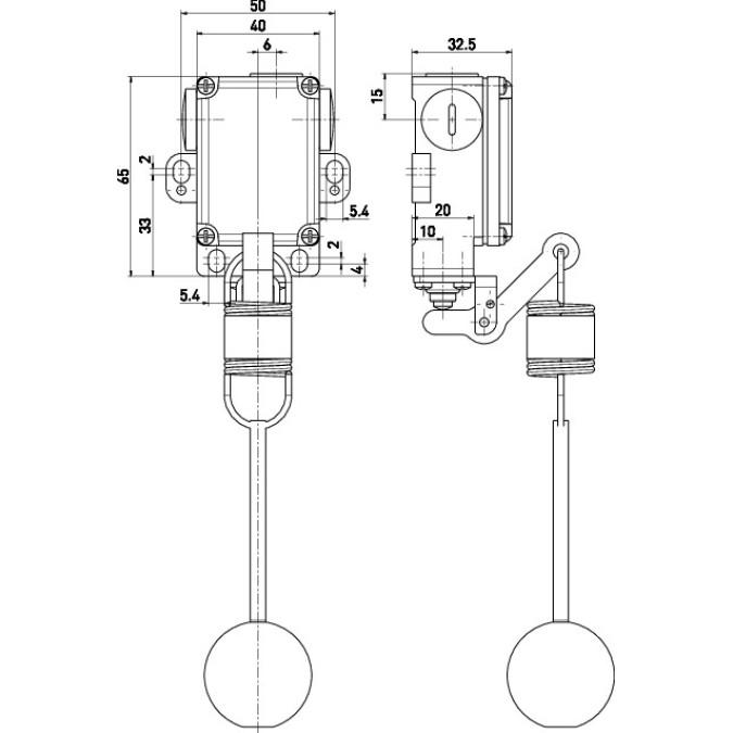 Тросовий вимикач Steute ES 41 WH/90° 1O/1S 3,2m Zugseil+Kugel