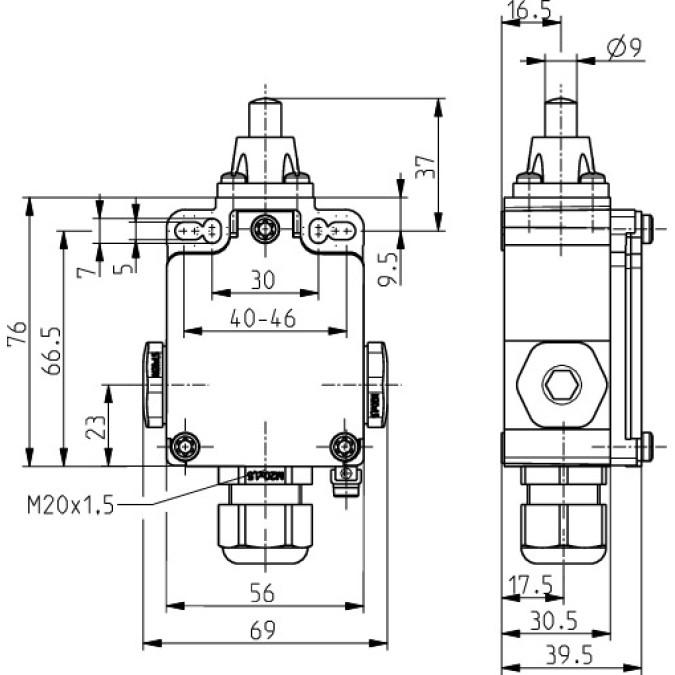 Кінцевий вимикач Steute EEx 355 S 1O/1S