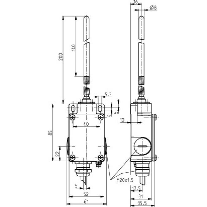 Кінцевий вимикач Steute Ex 61 TK 1O/1S 3m