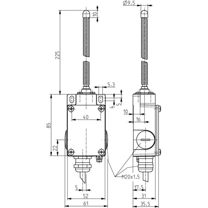 Кінцевий вимикач Steute Ex 61 TFL 1O/1S 3m
