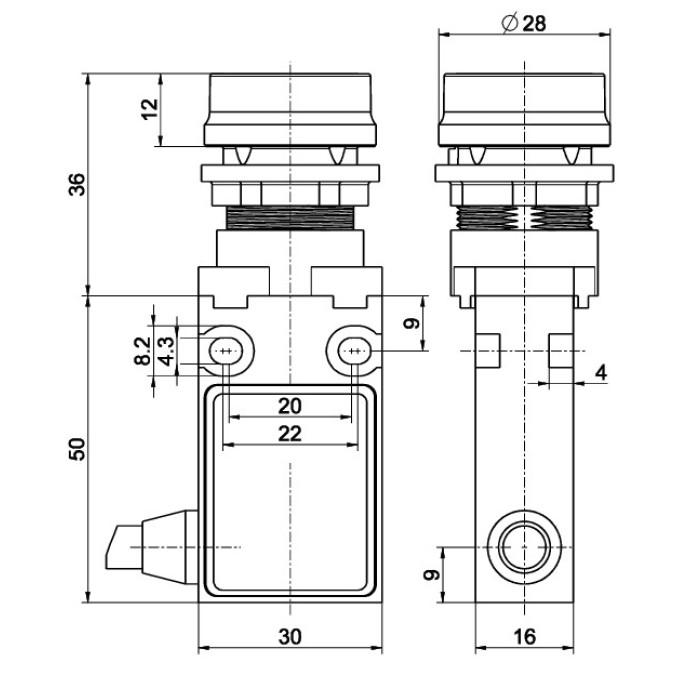Командний пристрій Steute Ex 14 RT-S-V2A 1O/1S 1m