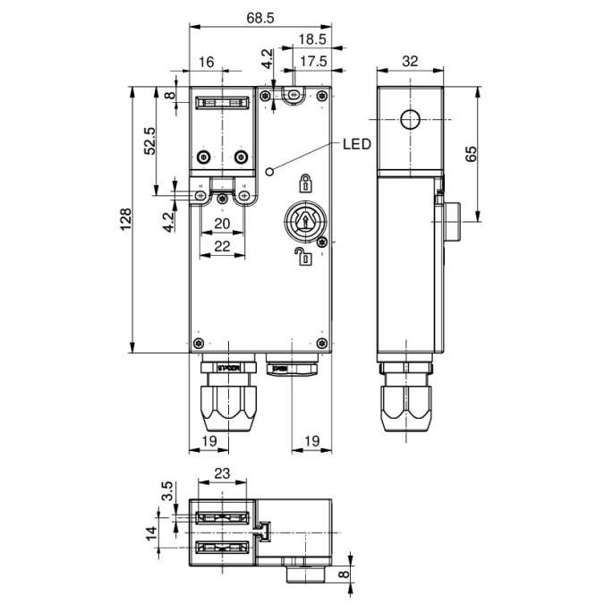 Електромагнітне блокування Steute Ex STM 295 2O/1O1S-R-FE-3G/D