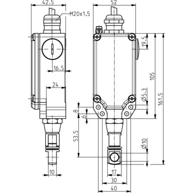 Тросовий вимикач Steute Ex ZS 71 Z 1O/1S 3m 55N
